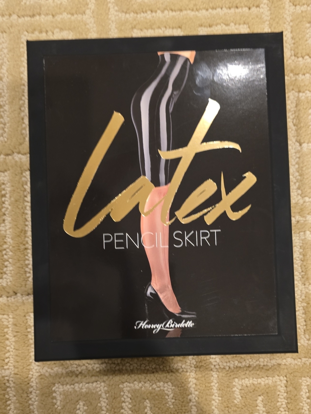 Honey Birdette Black Latex Pencil Skirt, Size M NWOT